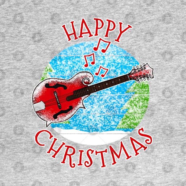 Christmas Mandolin Mandolinist Musician Xmas 2022 by doodlerob